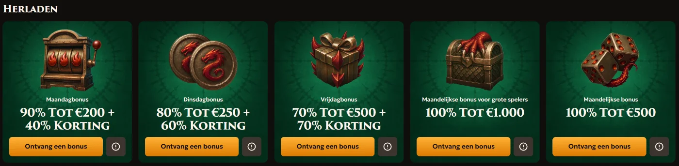 Winnerz Casino Herladen Bonusacties Winnerz Casino herladen pagina met maandagbonus, dinsdagbonus en maandelijkse bonus